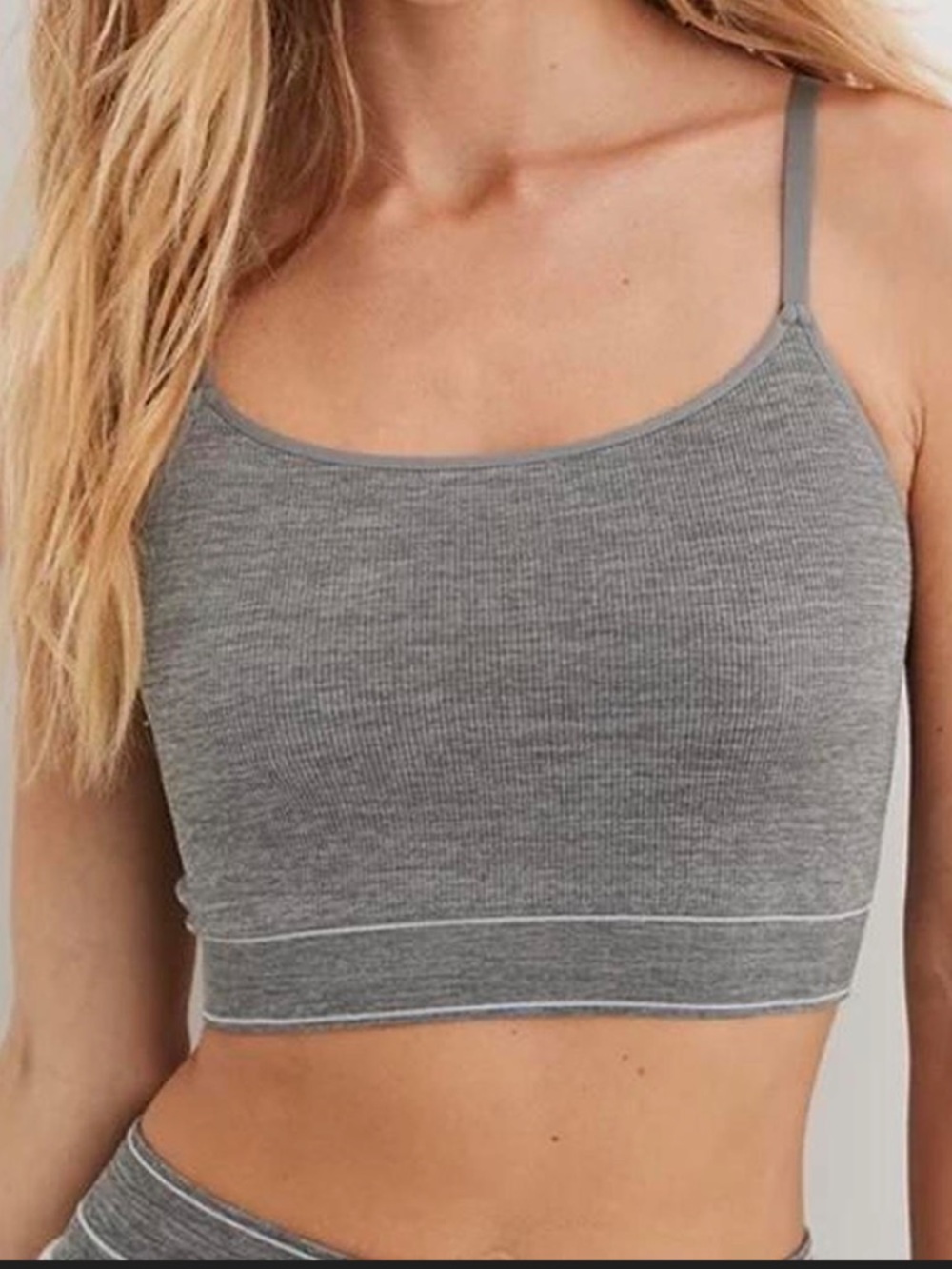 NWT Aerie Real Good Superchill Seamless Bra Tank in Gray Size Small